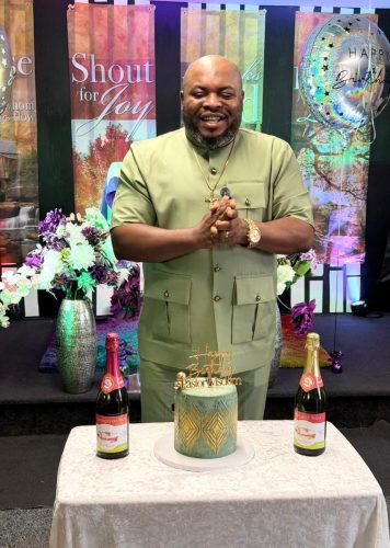 Pastor Wisdom in a bithday pose during his birthday celebration in October, 2025
